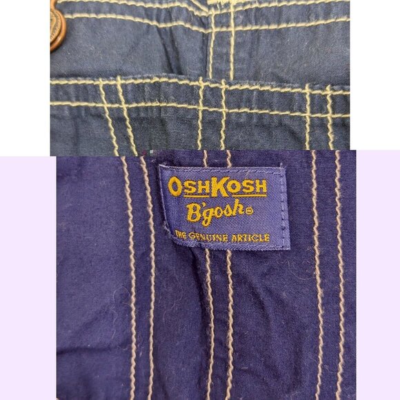 Baby Shorts Overalls Osh Kosh B’gosh 18 Months Dark Blue Lightweight Cotton - Picture 5 of 6